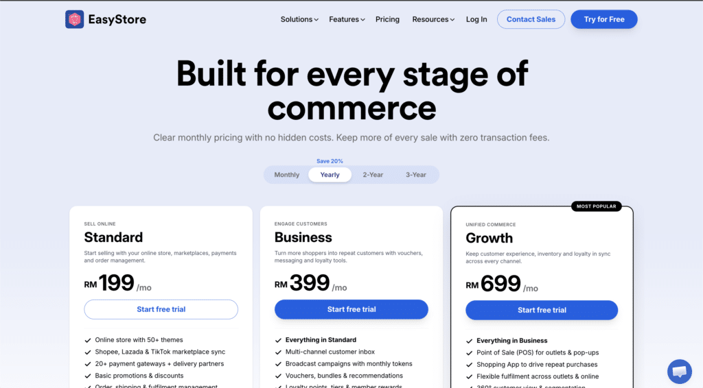 EasyStore Pricing